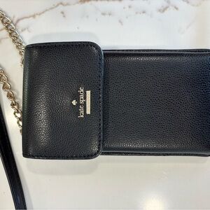 Kate Spade Black Leather phone crossbody